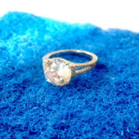 Radiance by Absolute Round Solitaire Simulated Diamond Ring Size 8. - Picture 4 of 5